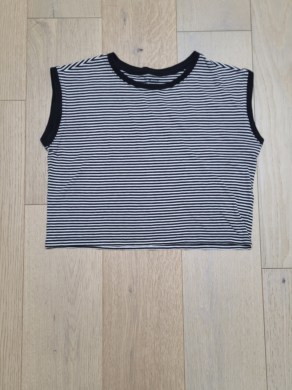 Madewell Black & White Sleeveless Cropped Top
